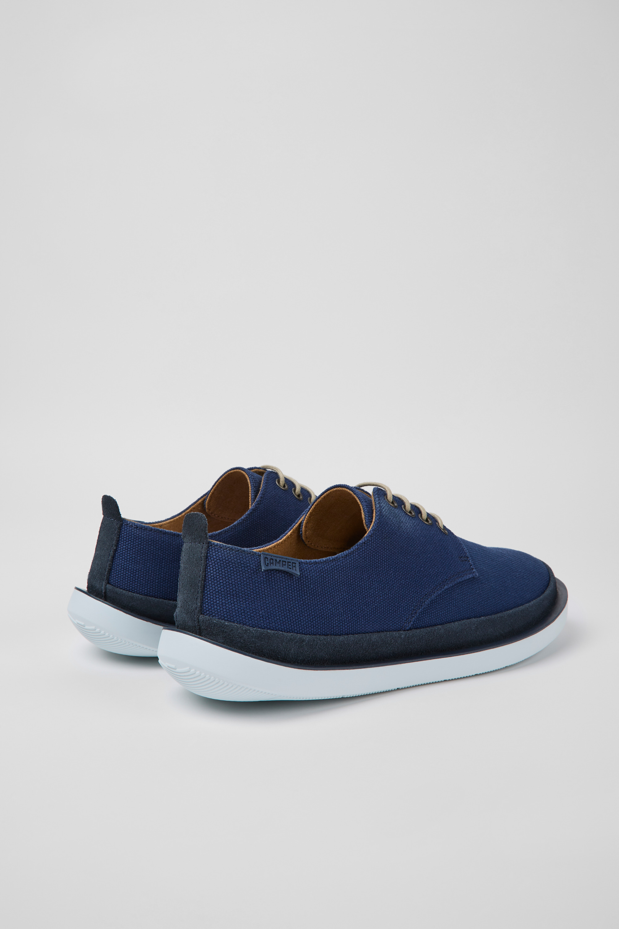 Wagon - Blue textile and nubuck shoes for men