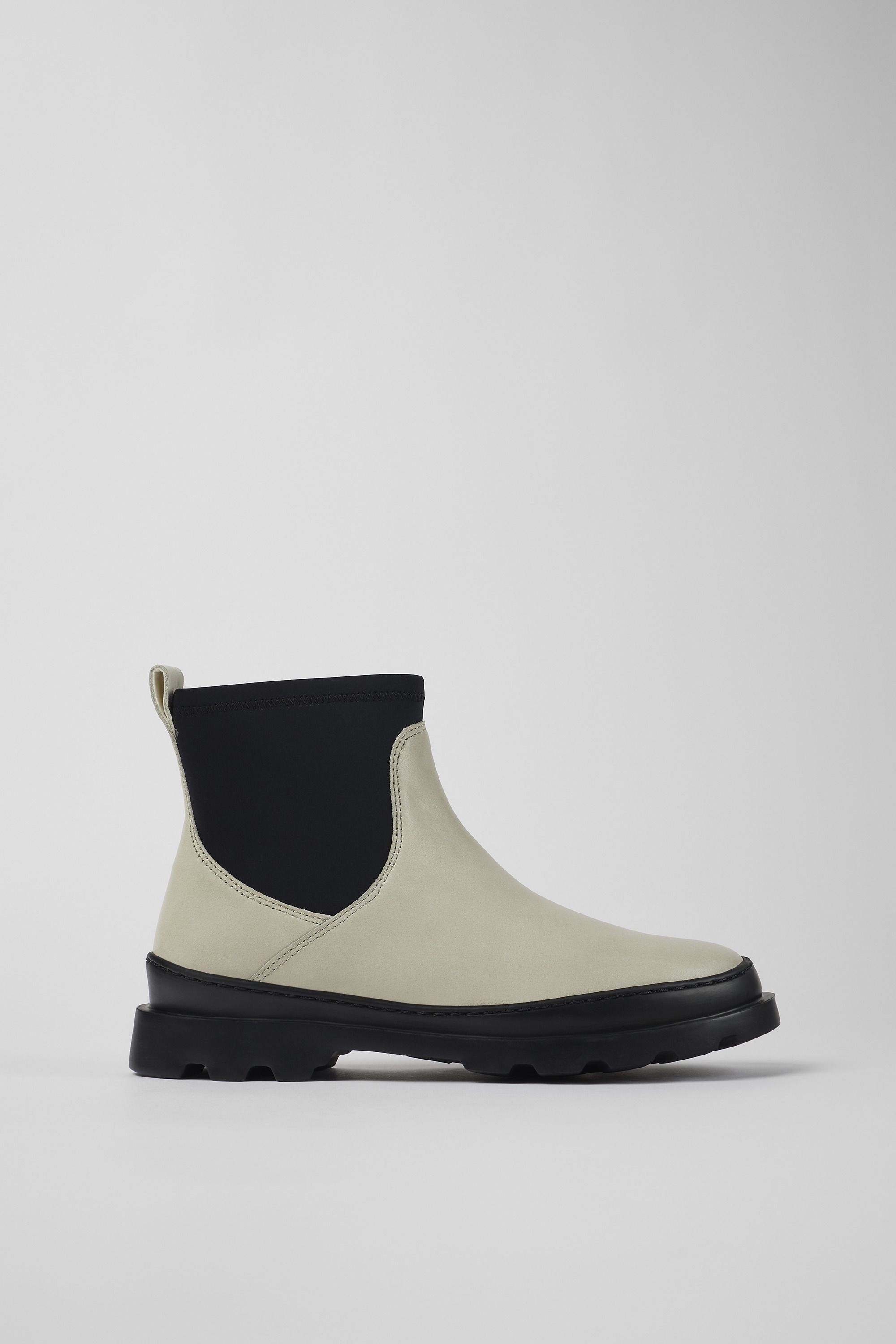 Brutus - White leather ankle boots for women