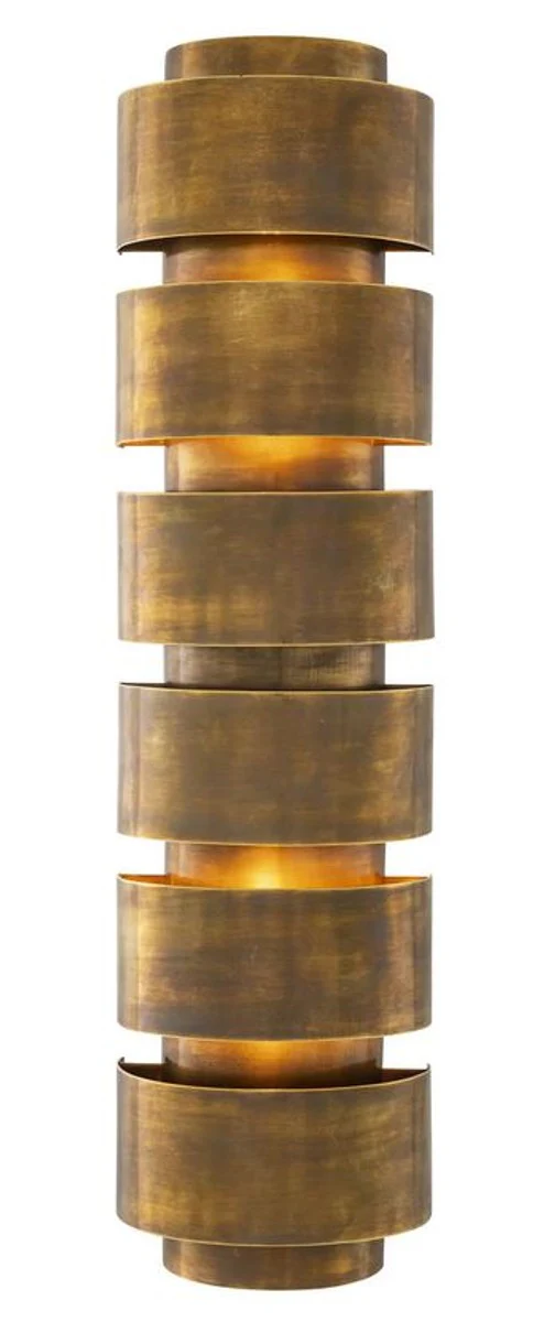 Casa Padrino lámpara de pared de lujo latón vintage 17 x 11,5 x H. 65 cm - Lámpara de pared de salón - Lámpara de pared de hotel - Lámpara de pared de restaurante - Iluminación de lujo