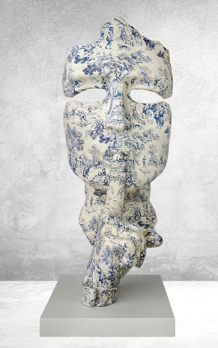 Casa Padrino escultura decorativa XXL crema / azul / gris A. 180 cm