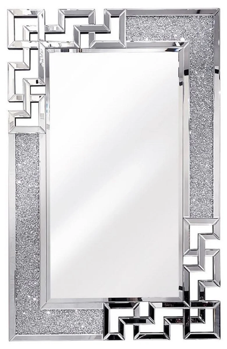 Casa Padrino espejo de pared de cristal de dise?o 80 x 3 x A. 120 cm - Espejo rectangular con cristales de cristal decorativos - Espejo de sal¨®n - Espejo de dormitorio - Espejo de armario