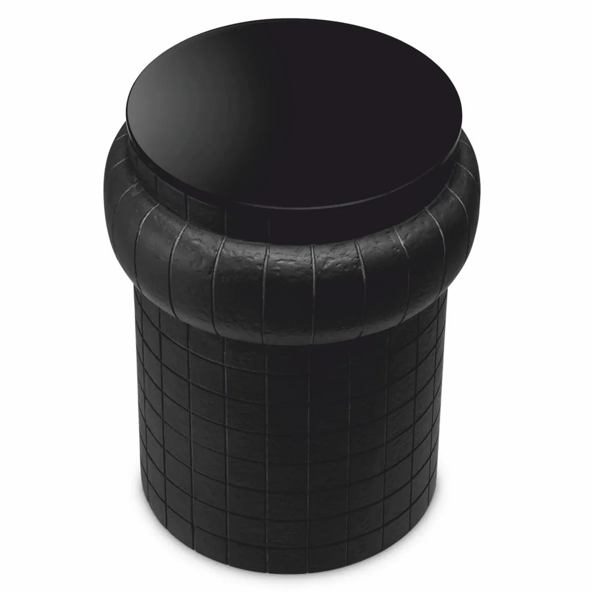 Casa Padrino mesa auxiliar de lujo con tapa de vidrio negro Al. 52 cm - Muebles de lujo