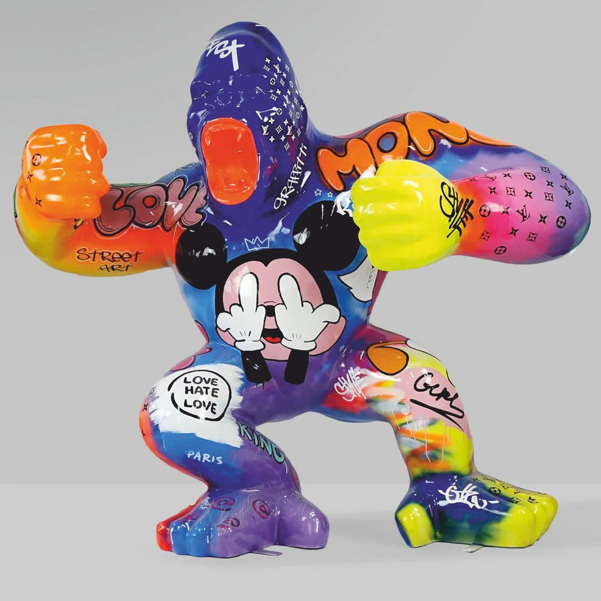 Casa Padrino escultura decorativa XXL mono gorila colorido A. 180 cm - Figura de jard¨ªn grande