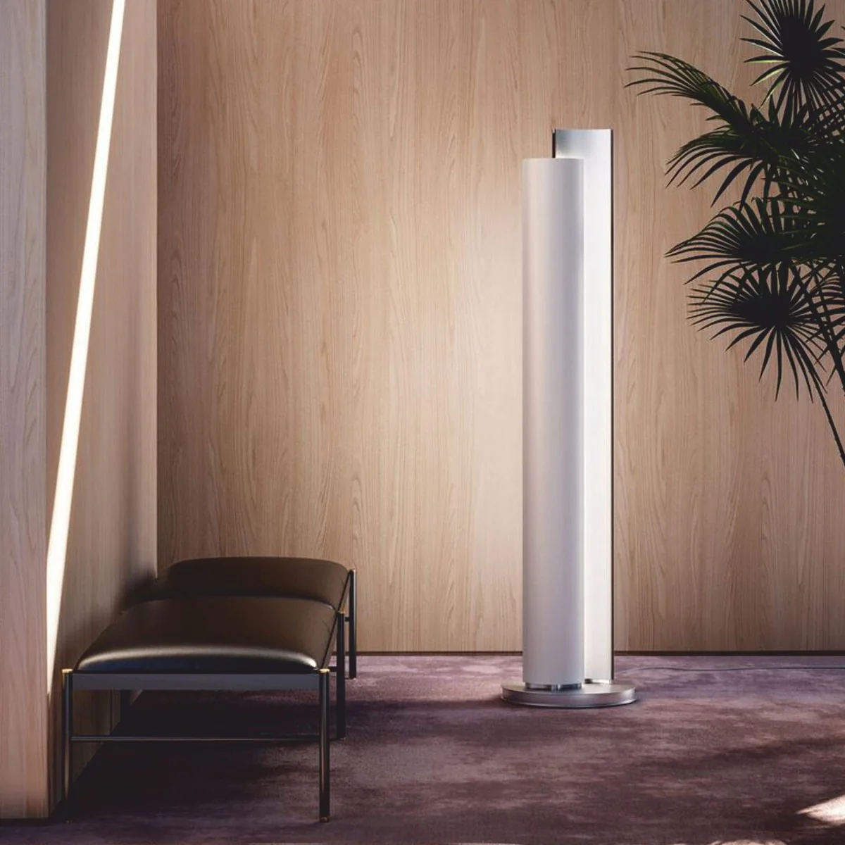 Casa Padrino calefactor de columna eléctrico LED de lujo blanco / plata Al. 185,5 cm - Hecho en Italia