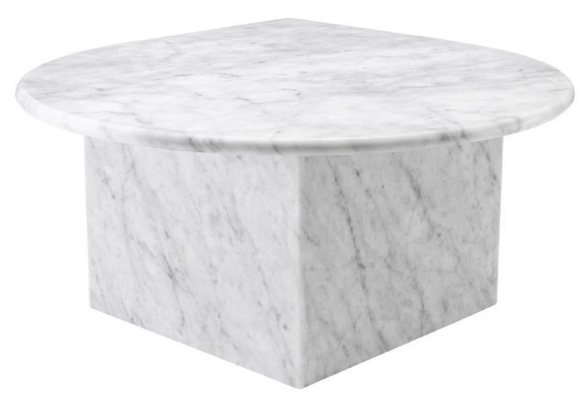 Casa Padrino conjunto de mesa de centro de lujo blanco - 3 Mesas de sal¨®n de m¨¢rmol de Carrara de alta calidad - Muebles de Lujo