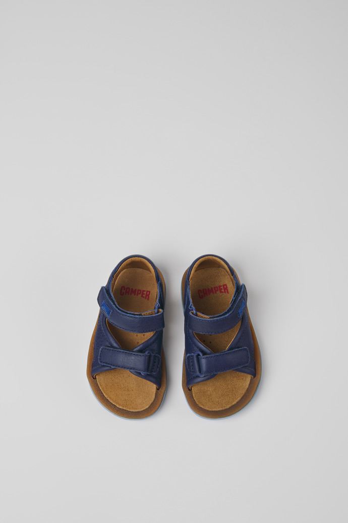 Bicho Navy blue leather sandals for boys