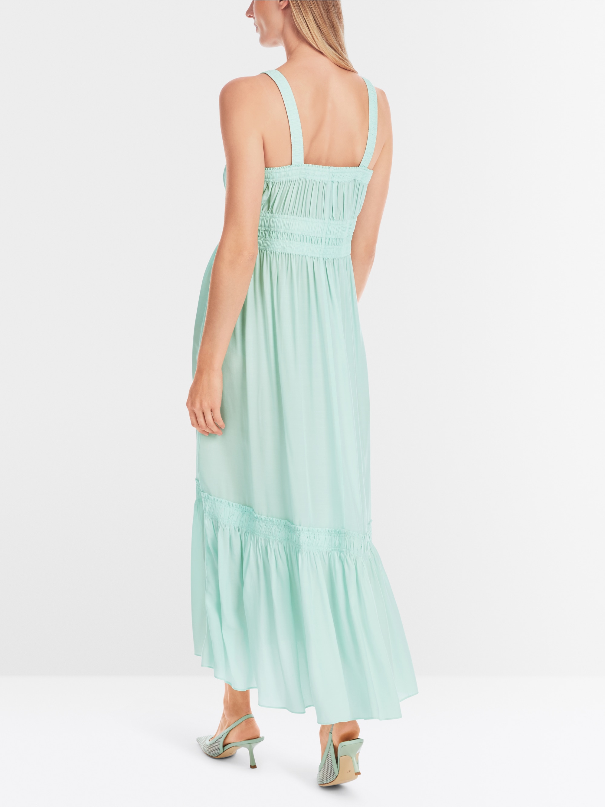 Marc-Cain Unicolour long dress with frill hem