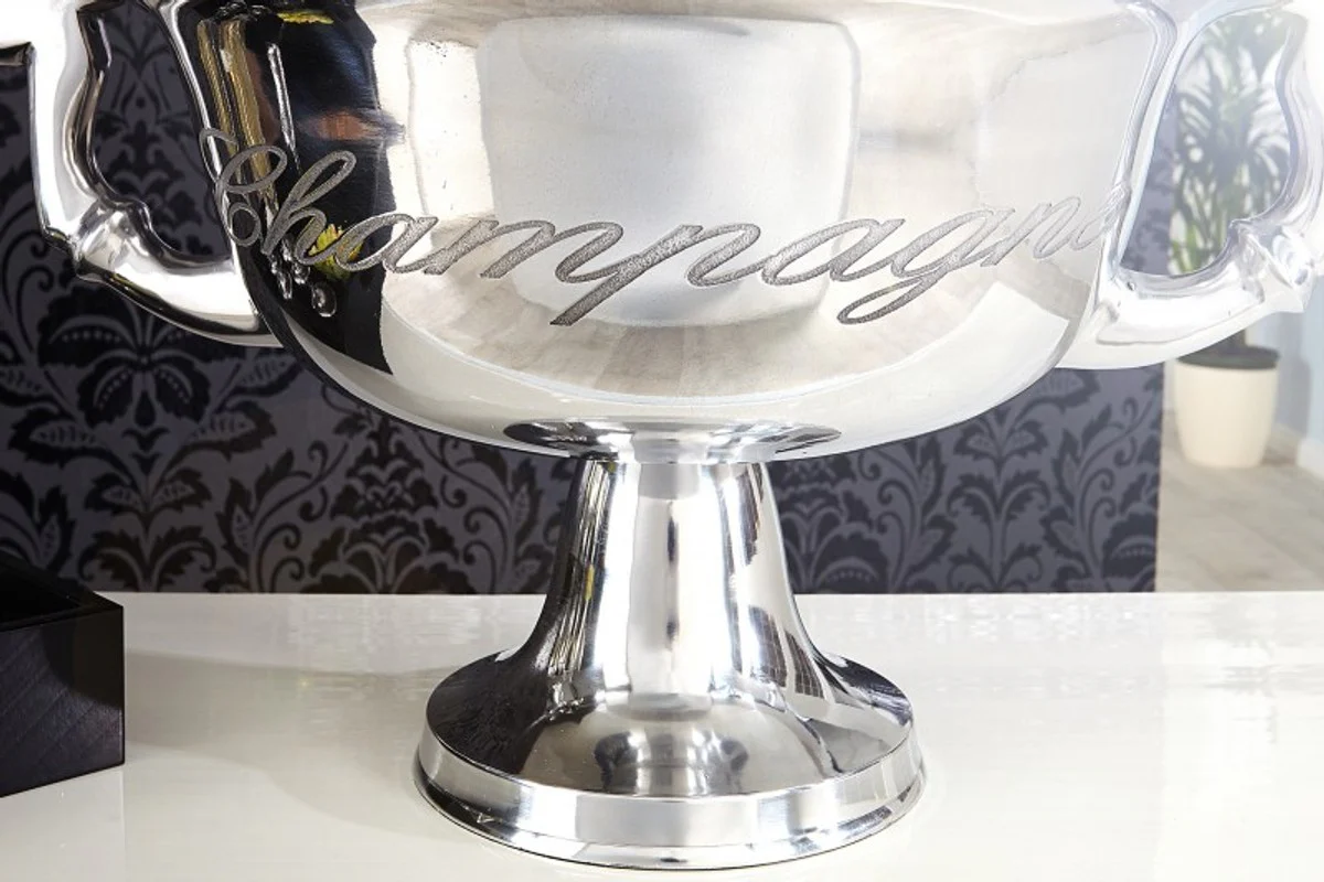 Massive table wine cooler / champagne cooler made of aluminum H 30 cm B 65 cm by Casa Padrino