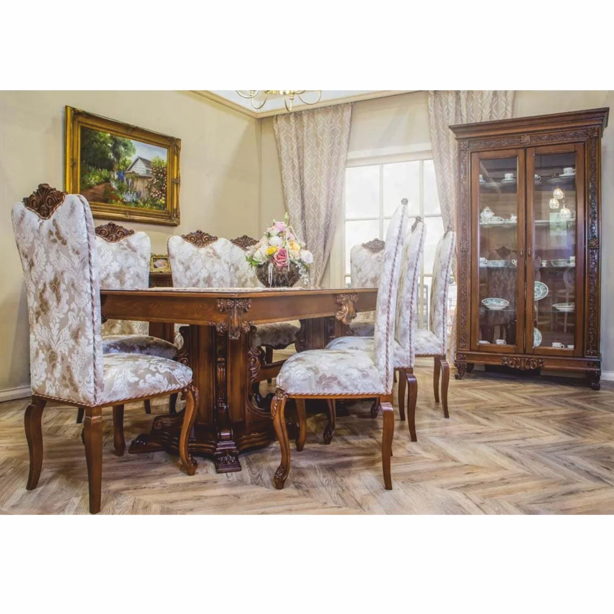Casa Padrino mesa de comedor barroco de lujo marr¨®n oscuro 310 cm - Muebles de comedor barrocos