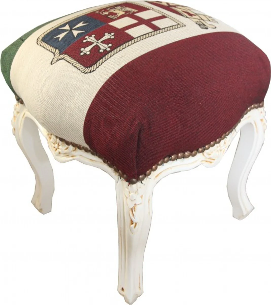 Casa Padrino barroco de heces Italia Dise?o / Amtik blanco estilo altura 40 cm, ancho 35 cm - muebles de estilo barroco