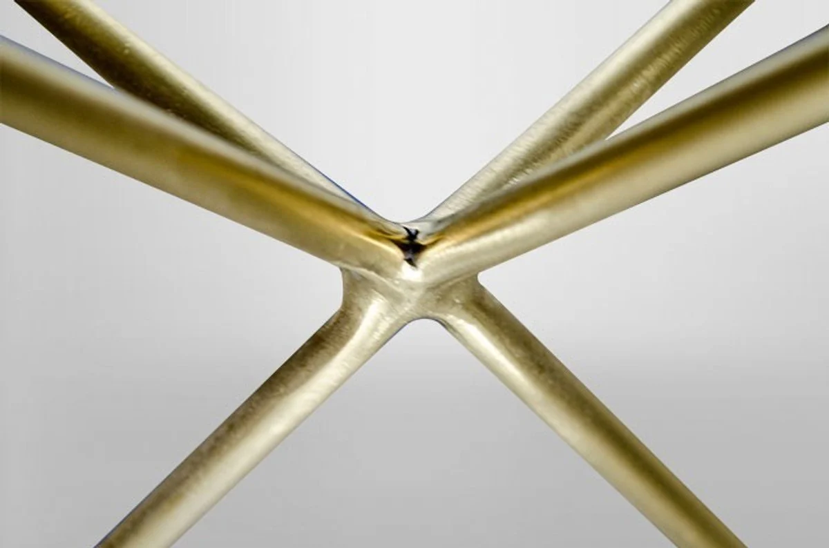 Casa Padrino Art Deco Side Table Gold metal / marble 35 x 35 cm Art Nouveau table - Furniture flower stand