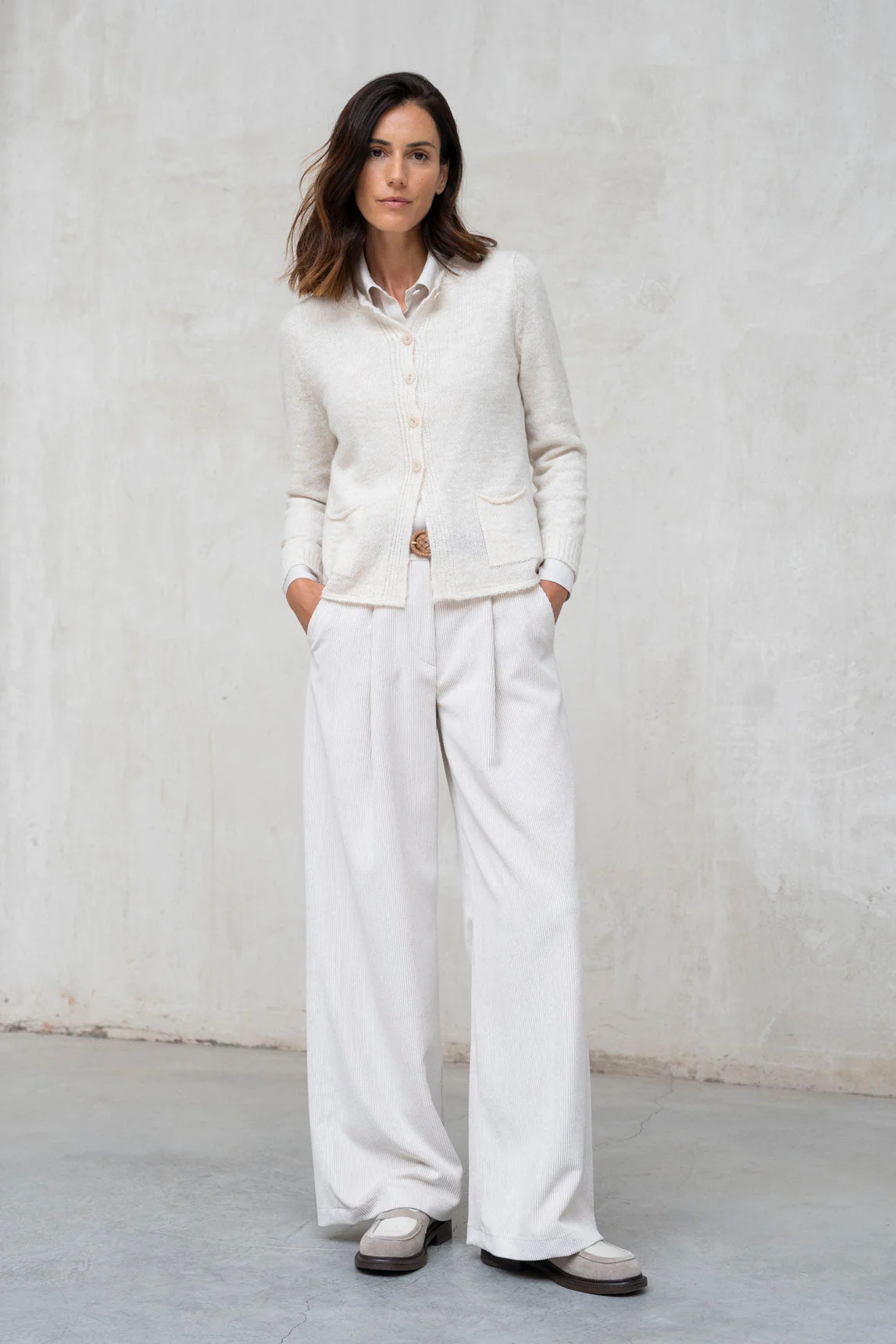 Rivera-spain Jersey Módena lana cashmere crudo