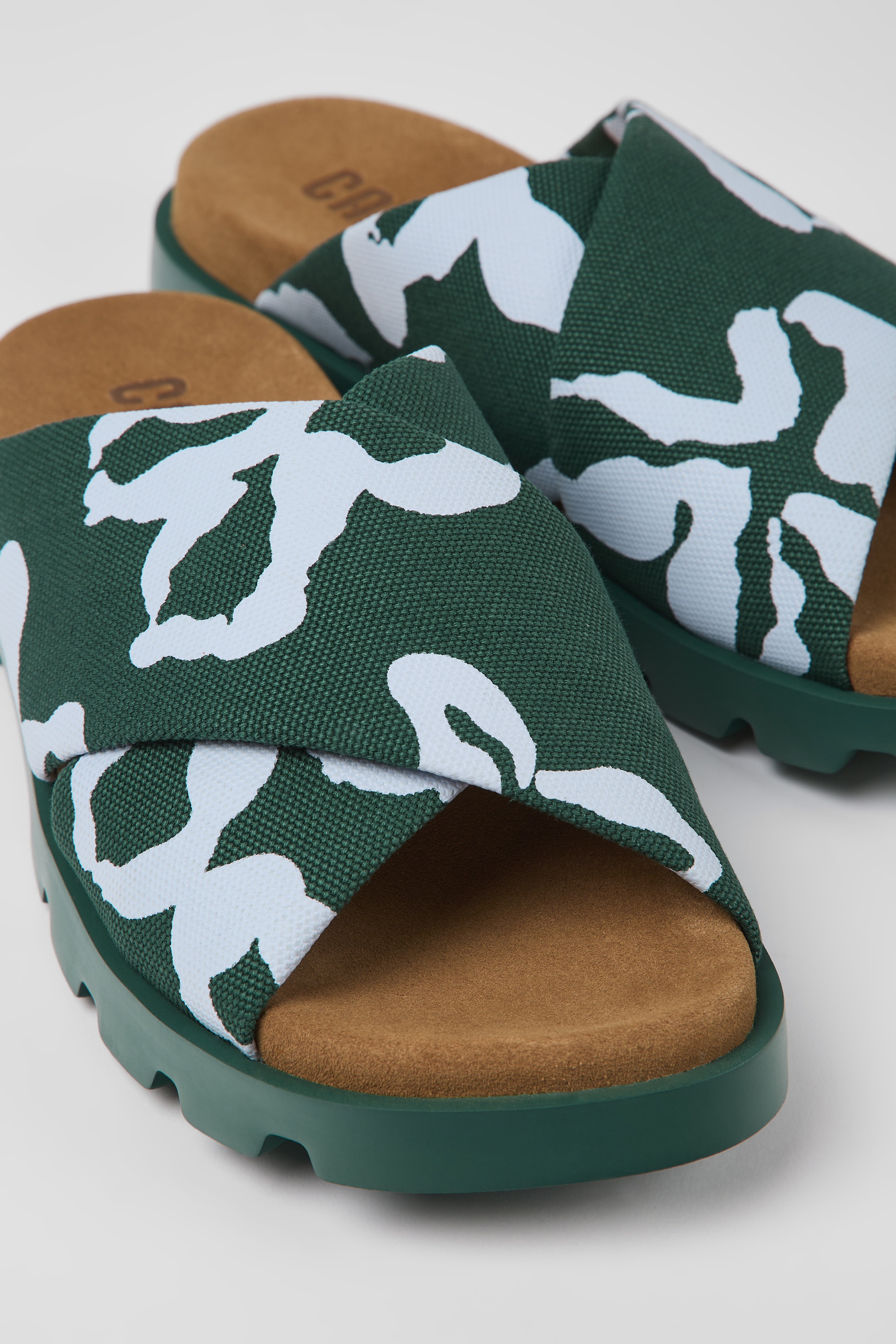Brutus Sandal - Green and blue recycled cotton sandals for men