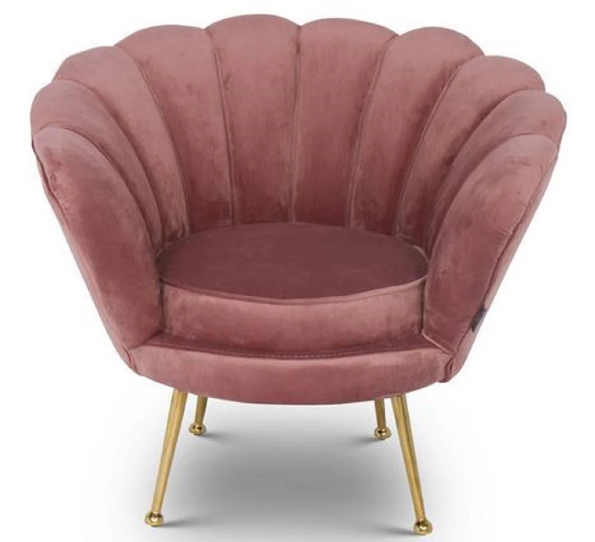 Casa Padrino sillón de terciopelo infantil de diseño rosa / latón 96 x 79 x H. 78 cm - Muebles Infantiles de Lujo