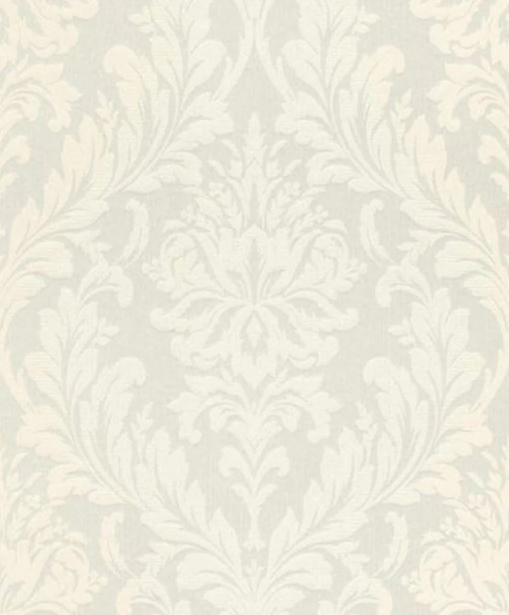 Casa Padrino papel pintado textil barroco blanco 10,05 x 0,53 m - Papel Pintado para Sala de Estar - Accesorios Deco en Estilo Barroco