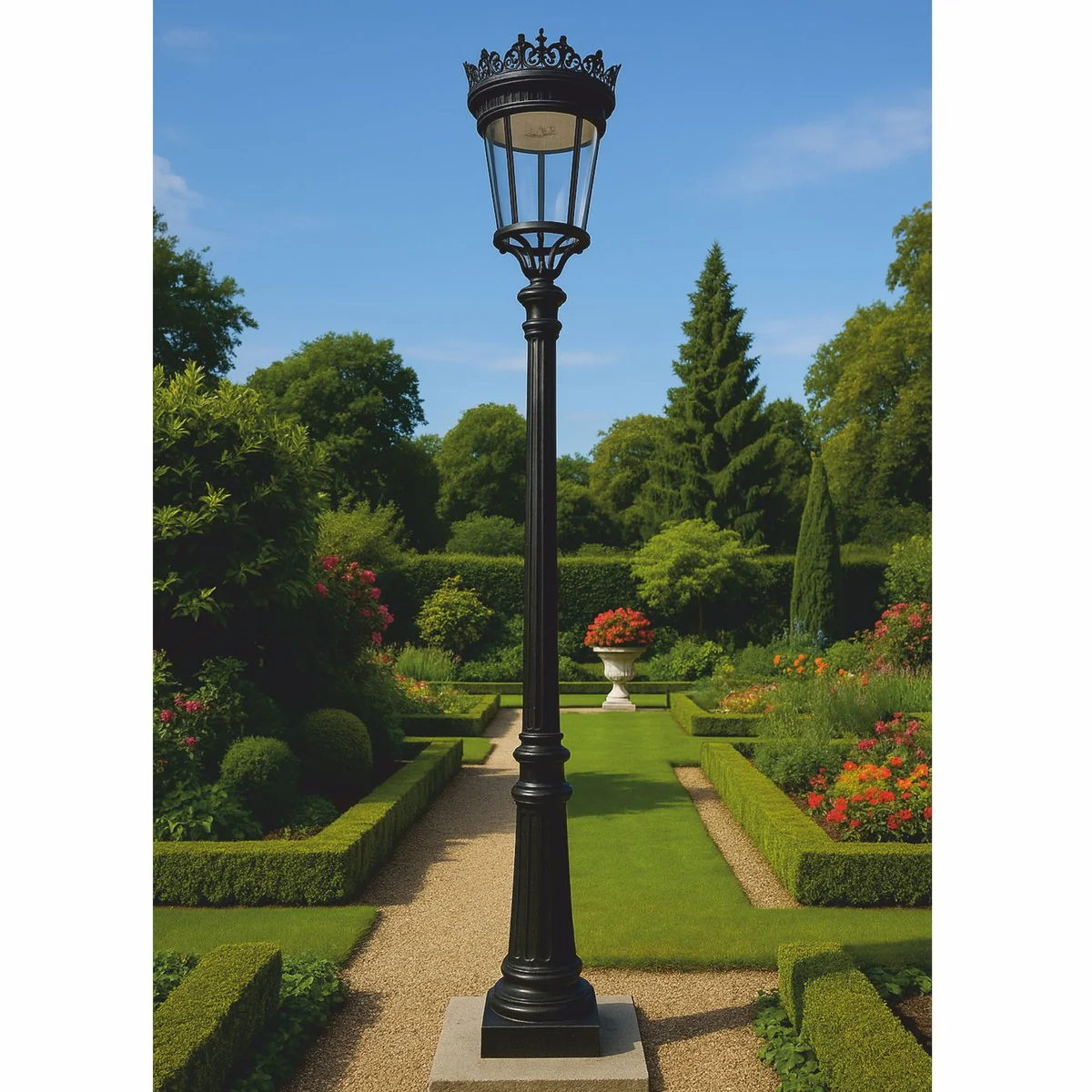 Casa Padrino linterna de jard¨ªn Art Nouveau negro A. 336 cm - Iluminaci¨®n exterior