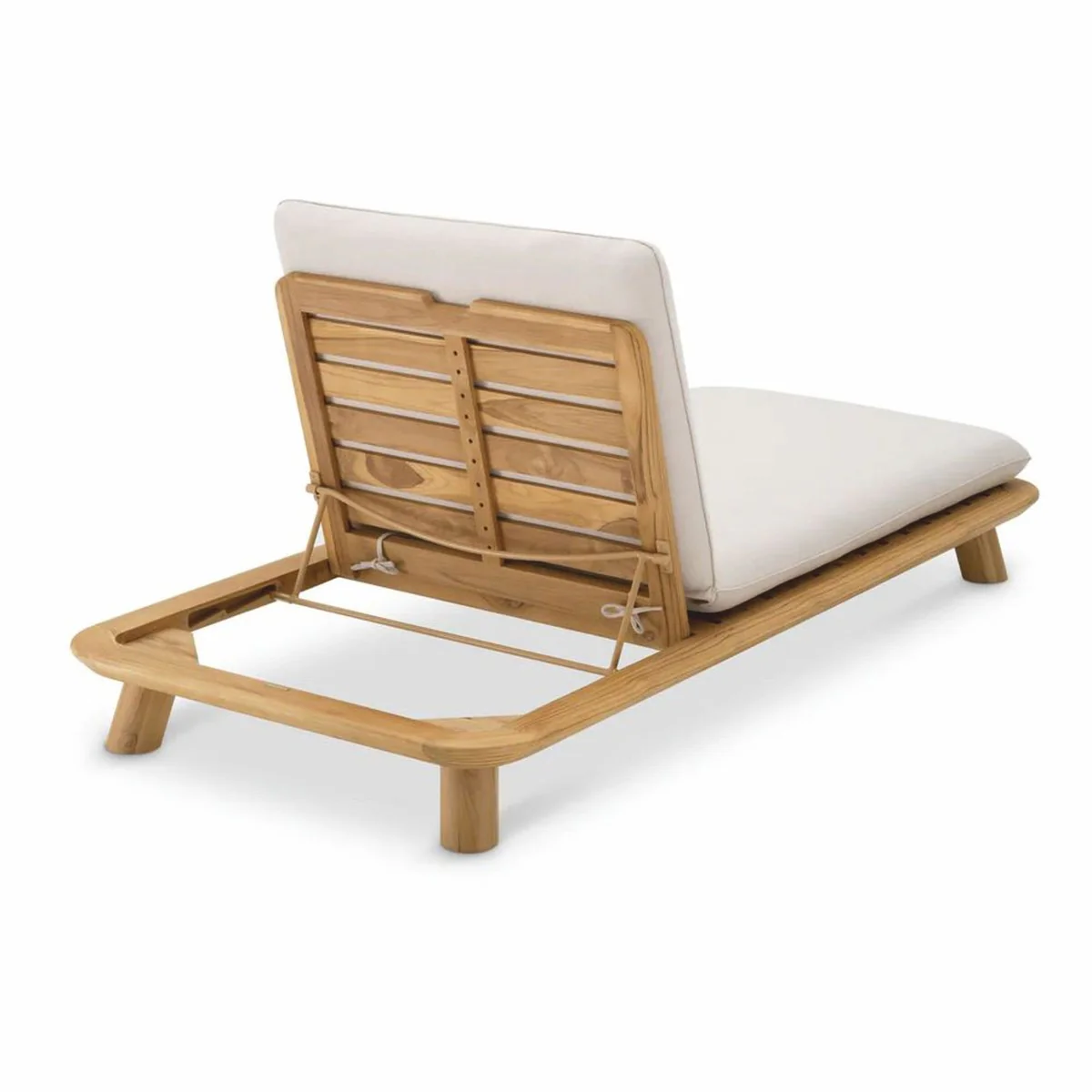 Casa Padrino tumbona de jard¨ªn de lujo de teca natural / arena - Tumbona de piscina de lujo