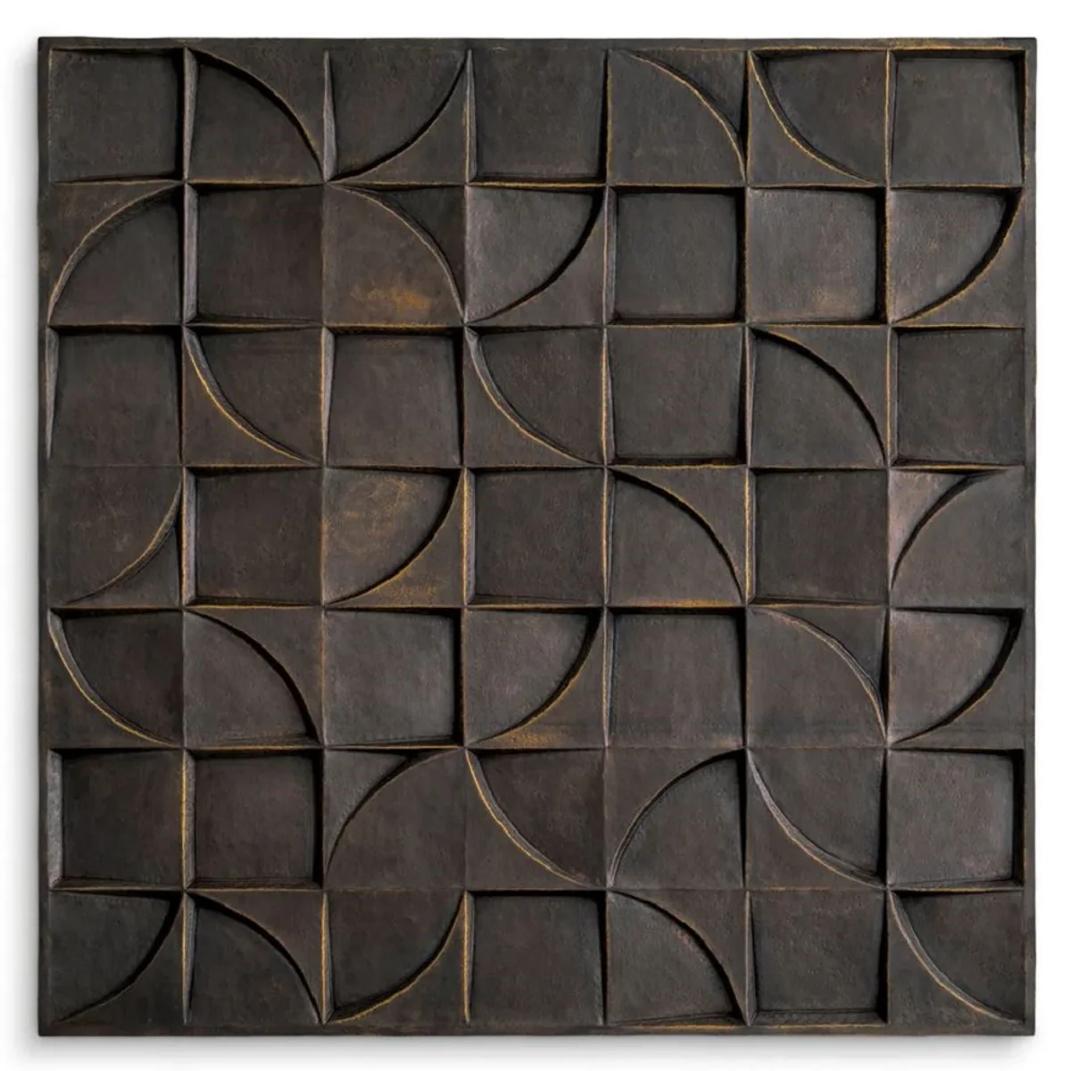 Casa Padrino relieve de pared de lujo bronce 105 x 4,5 x A. 105 cm - Mural cuadrado - Decoración de salón - Decoración de hotel - Decoración de paredes - Colección de lujo