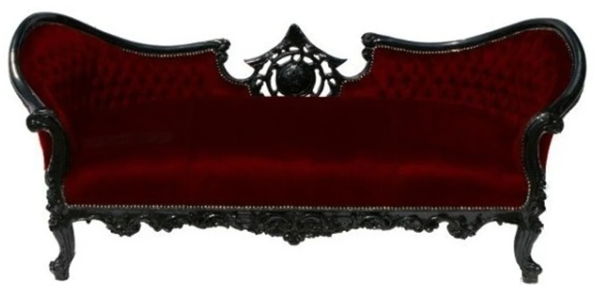 Casa Padrino Baroque Sofa Vampire Bordeaux Red / Black- Limited Edition