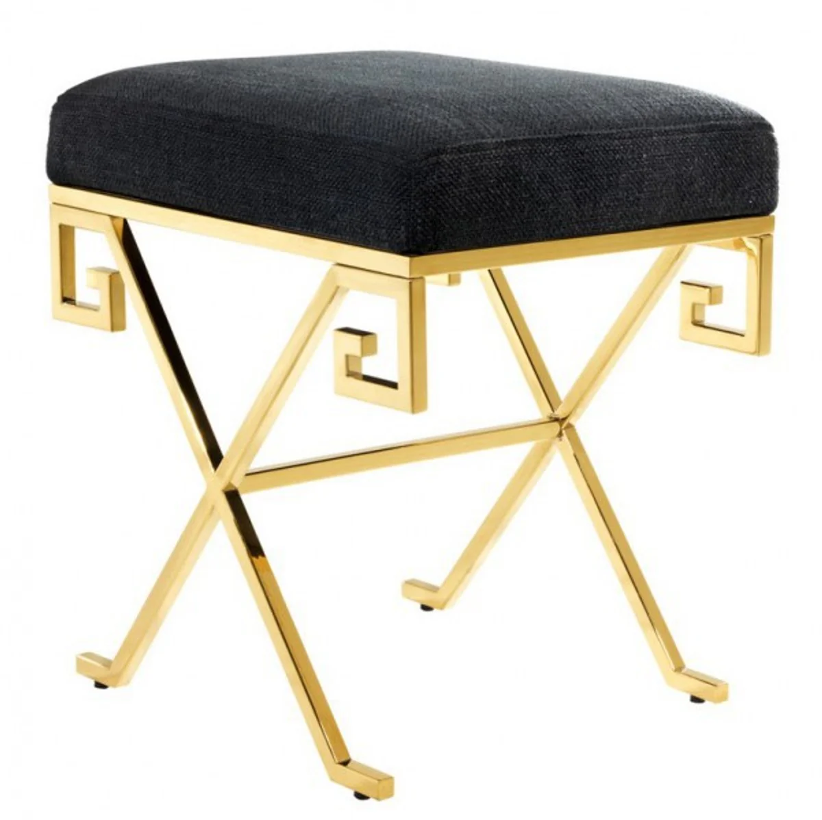 Casa Padrino luxury Stool Stainless Gold - Vintage Art Deco Furniture