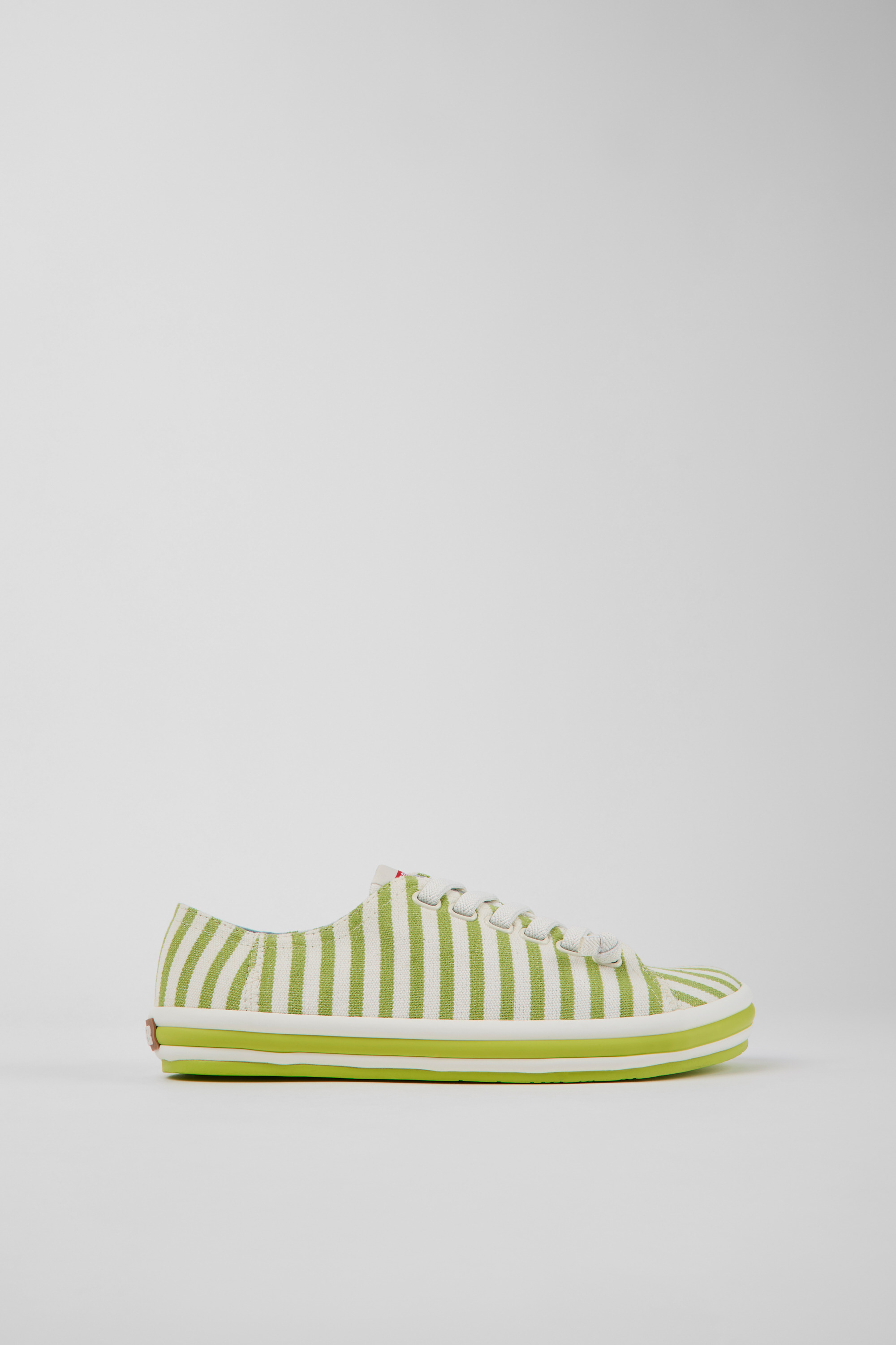 Peu Rambla - Green and white textile sneakers for women