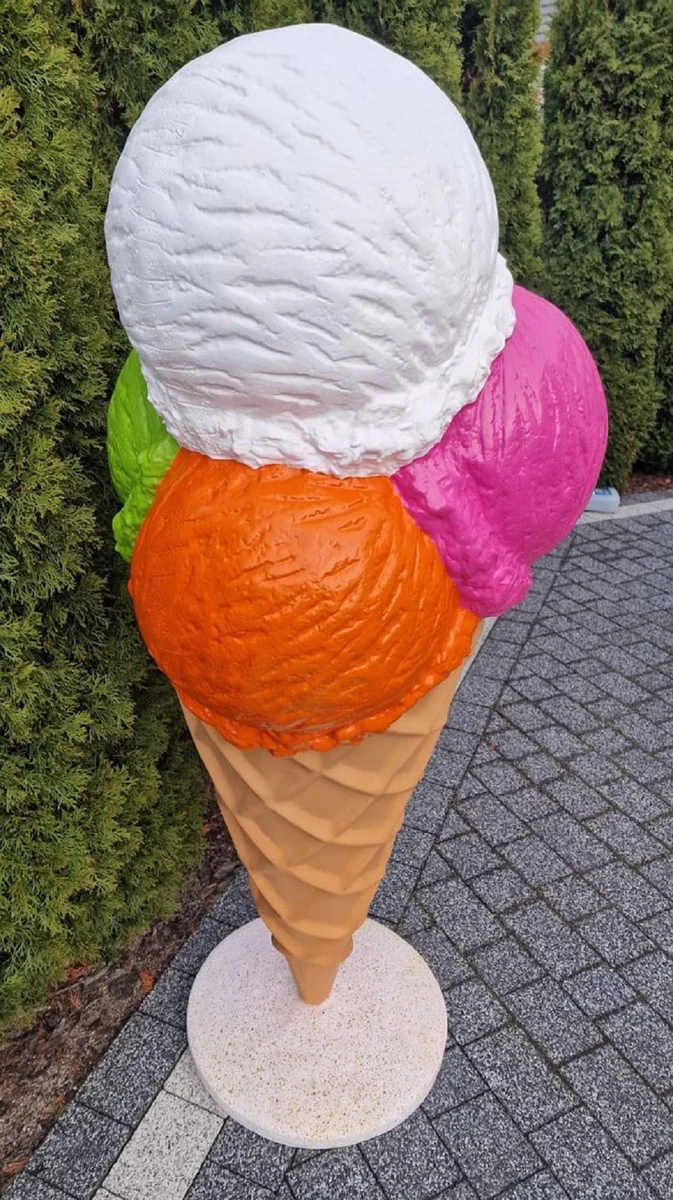 Casa Padrino cono de helado decorativo de lujo multicolor A. 185 cm - Helado decorativo grande - Helado XXL - Decoraci¨®n de gastronom¨ªa - Decoraci¨®n de helader¨ªa - Decoraci¨®n de restaurante