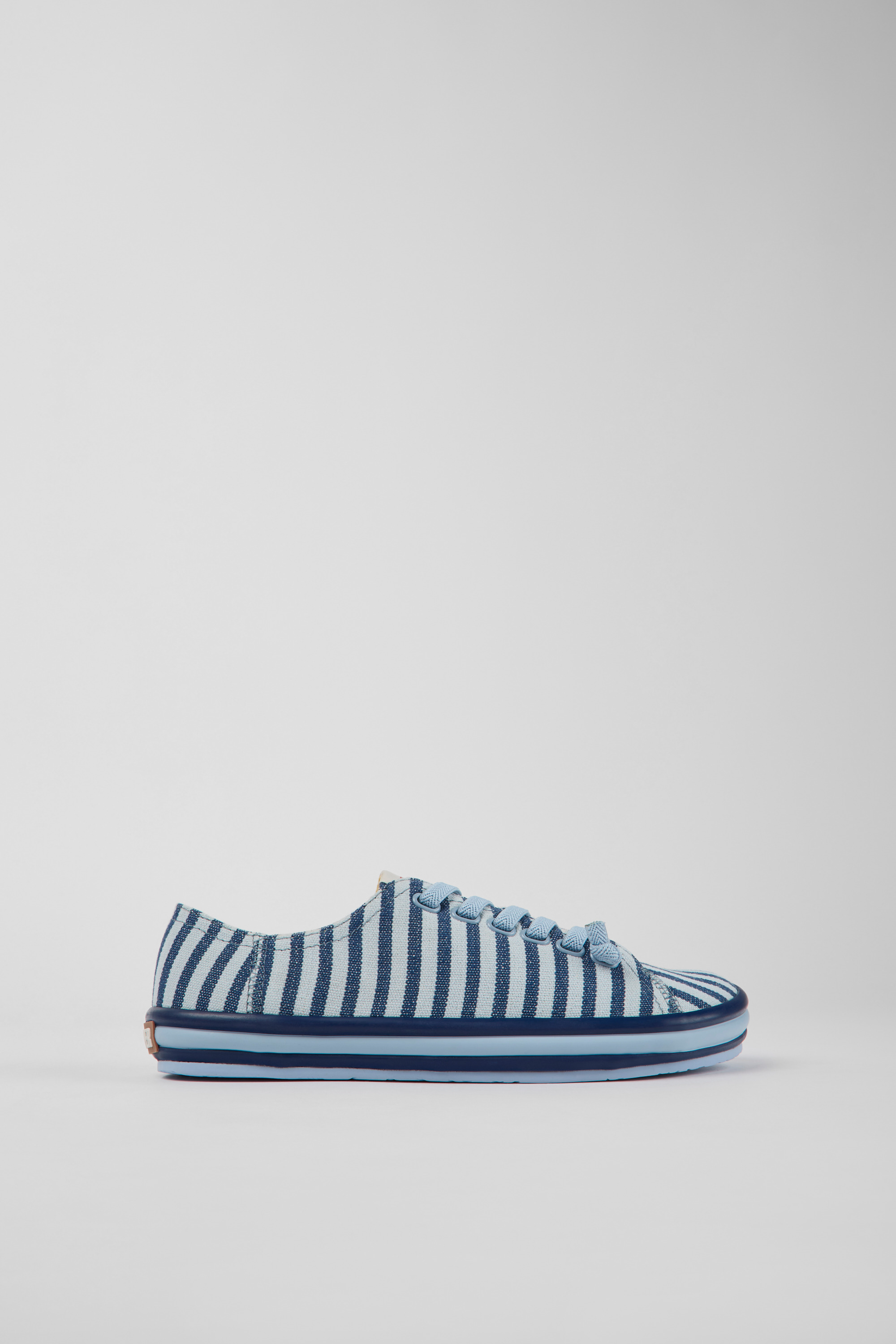 Peu Rambla - Blue and white textile sneakers for women