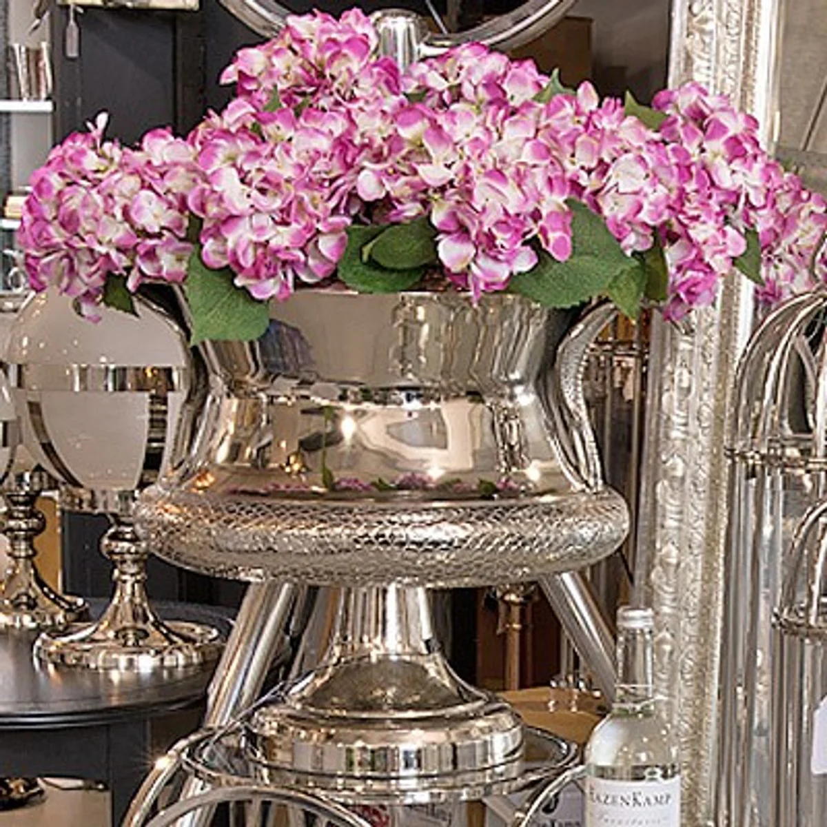 Casa Padrino Baroque flower vase Cobra brass nickel plated - plant pot - hotel decoration - flower pot