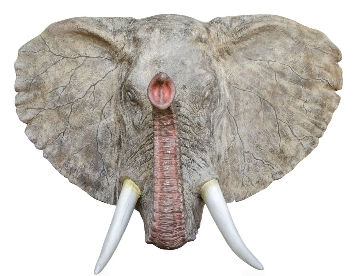 Casa Padrino figura de pared decorativa de la elefante gris 215 x 67 x H. 170 cm - Decoración de Pared de Lujo