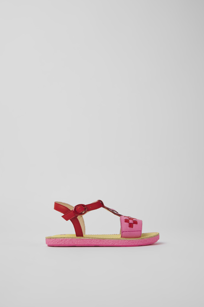 Twins Red and pink leather sandals for boys