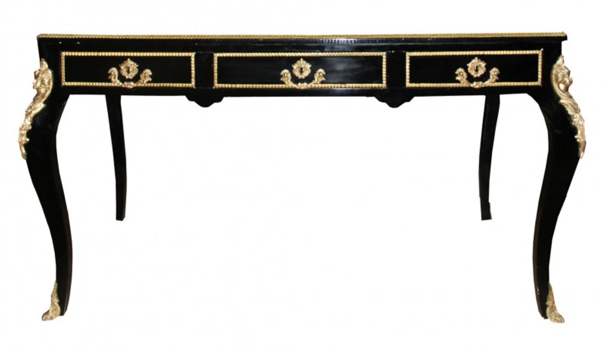 Casa Padrino luxury Baroque Desk Black / Gold / Bordeaux Secretary luxury furniture antique style