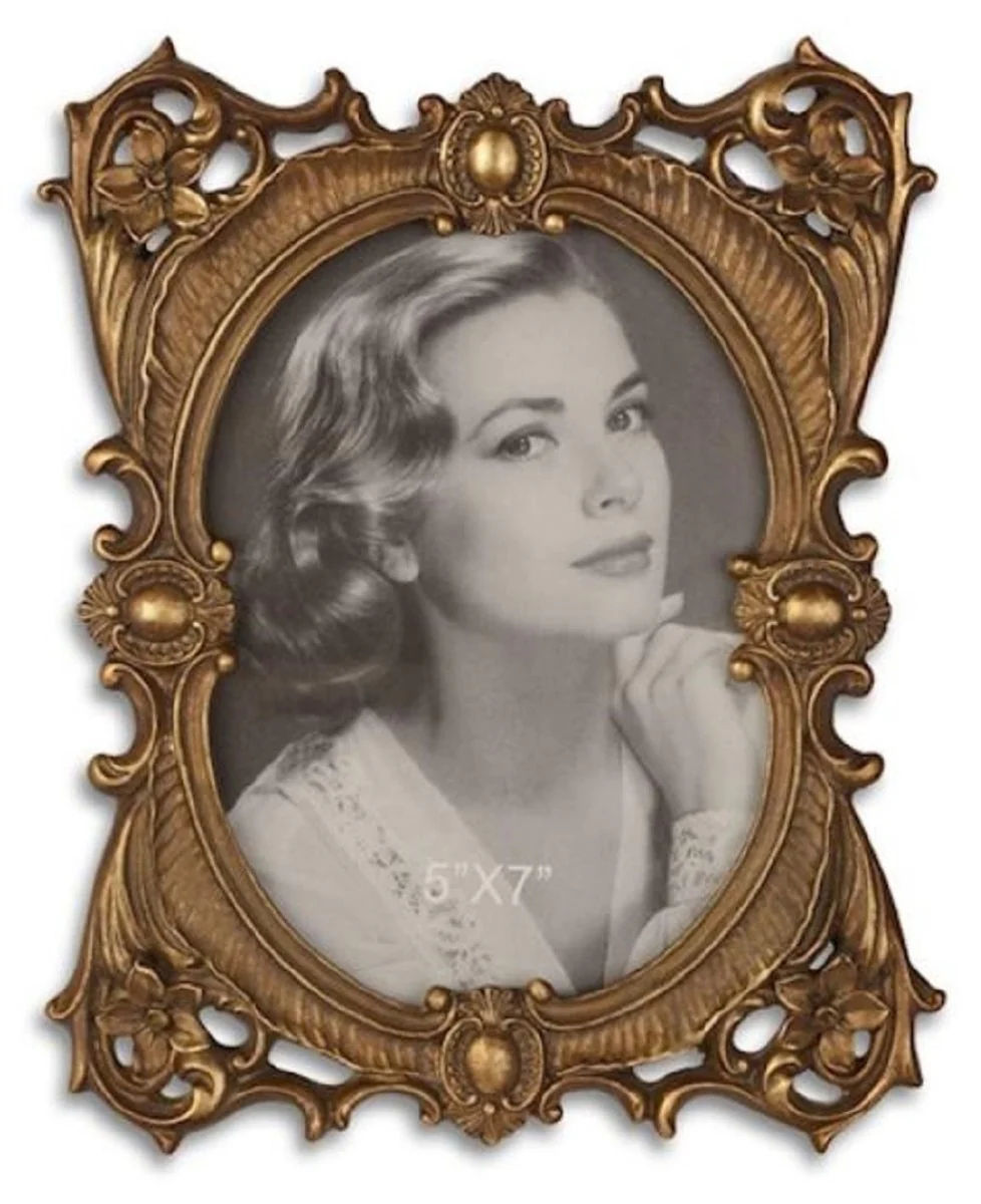 Casa Padrino marco de imagen barroco oro antiguo 19,8 x A. 24,4 cm - Marco de fotos de estilo antiguo - Decoración de escritorio barroco - Accesorios decorativos estilo barroco - Interior barroco