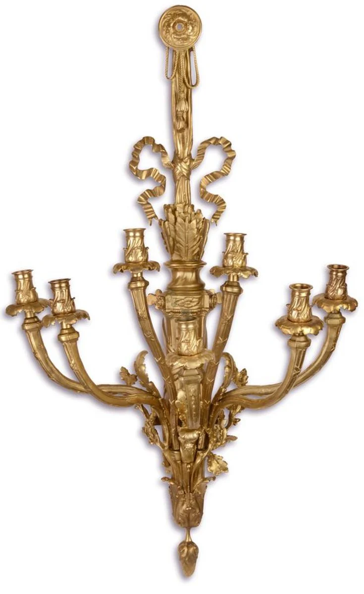 Casa Padrino candelabro de pared barroco oro 48 x 21 x H. 68 cm - Noble y Suntuoso