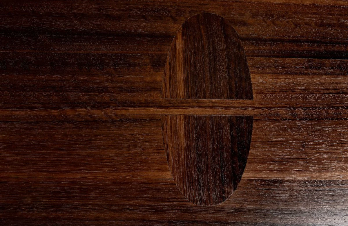 Casa Padrino consola de chapa de eucalipto de lujo marr¨®n oscuro 180 x 45 x A. 75 cm - Consola de madera maciza - Muebles de sala - Calidad de Lujo