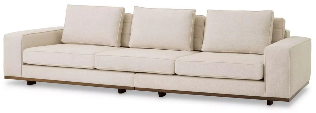 Casa Padrino sof¨¢ de lujo beige / marr¨®n 286 x 110 x A. 80 cm - Sof¨¢ de sal¨®n con cojines - Muebles de sal¨®n - Muebles de lujo - Interior de sal¨®n - Interior de lujo