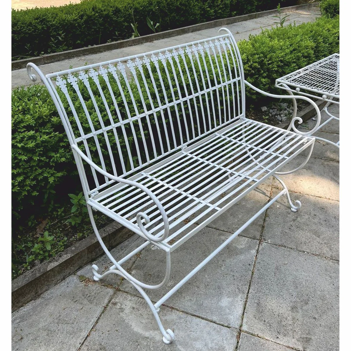 Casa Padrino Banco de Jard¨ªn Art Nouveau Blanco 103,5 cm - Muebles de Jard¨ªn Barrocos y Art Nouveau