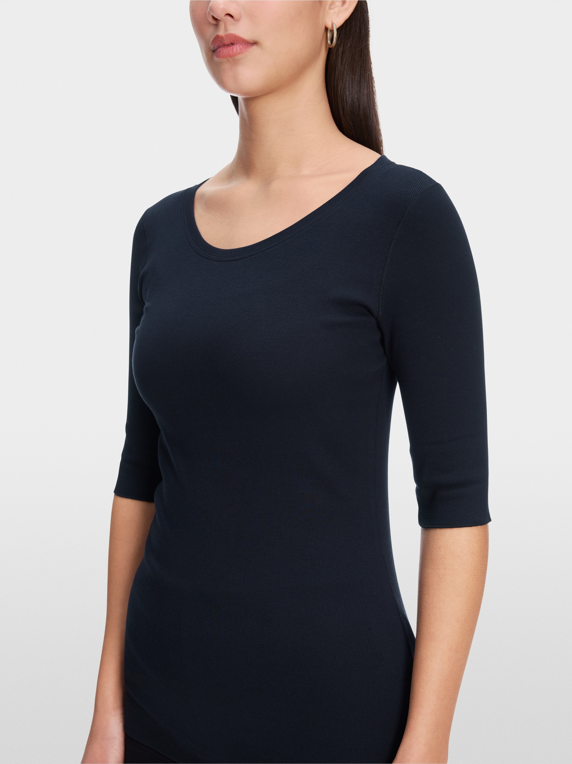 Marc-Cain Round-collar shirt with short sleeves