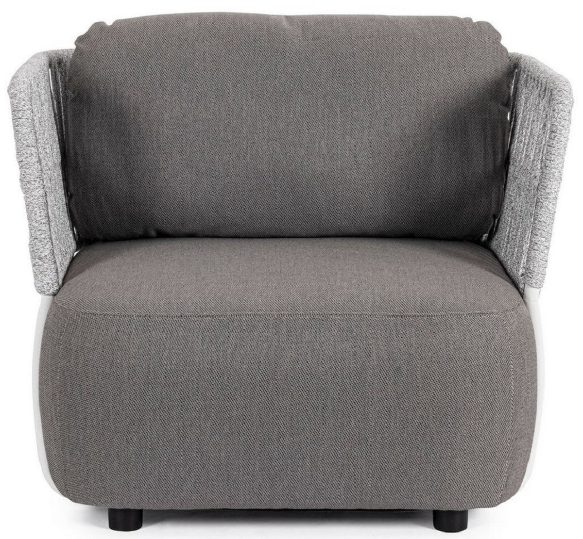 Casa Padrino sill¨®n de jard¨ªn de lujo gris / gris claro / negro 92 x 86 x A. 79 cm - Sill¨®n de jard¨ªn resistente a la intemperie - Sill¨®n de terraza - Muebles de jard¨ªn - Muebles de terraza