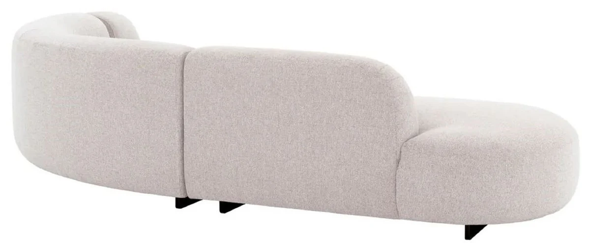 Casa Padrino Sof¨¢ Esquinero de Lujo Gris Claro / Negro 300 x 257 x A. 70 cm - Sof¨¢ de Sal¨®n - Sof¨¢ de Jard¨ªn - Muebles de Sal¨®n - Muebles de Jard¨ªn - Muebles de Exterior - Muebles de Lujo