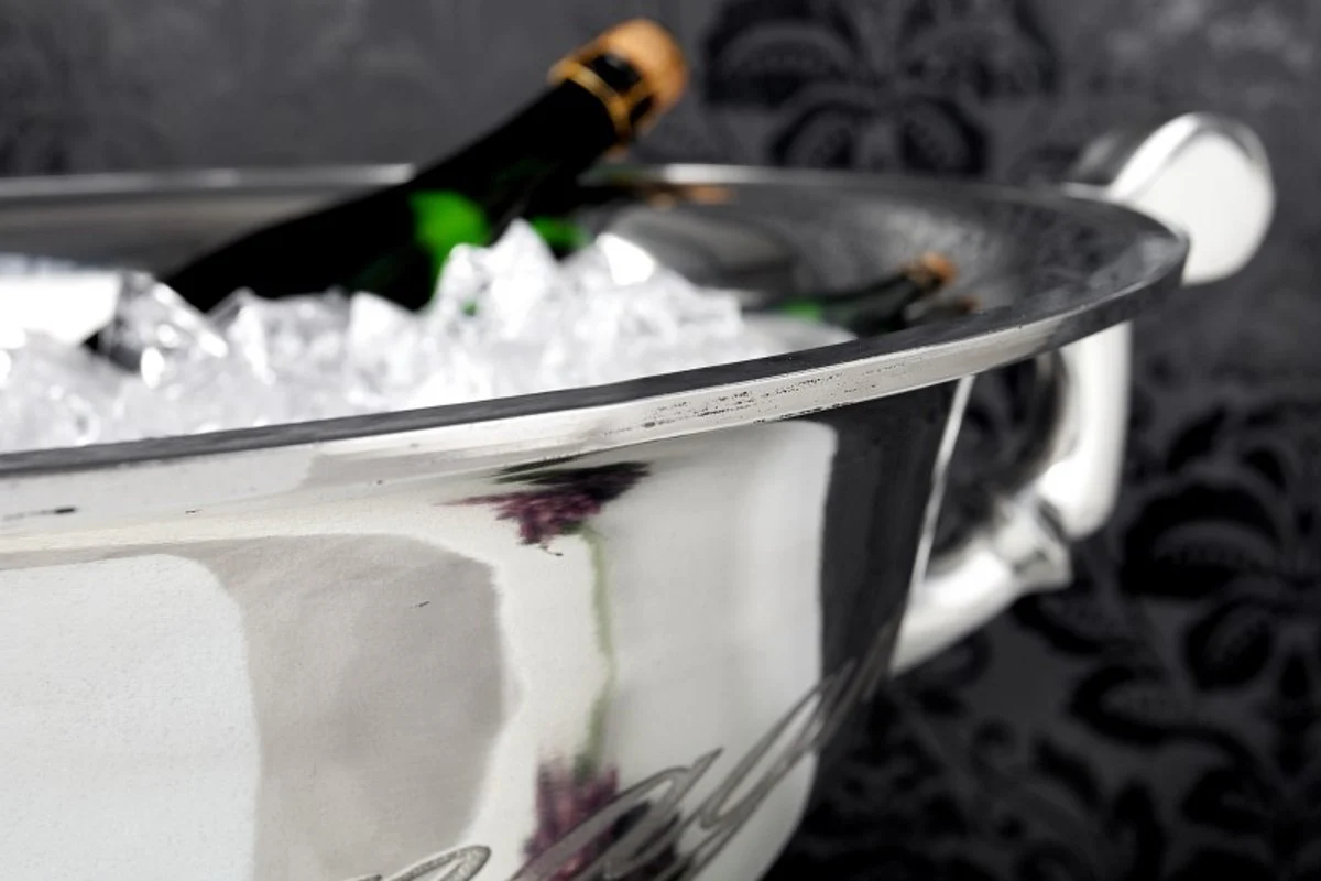 Massive table wine cooler / champagne cooler made of aluminum H 30 cm B 65 cm by Casa Padrino