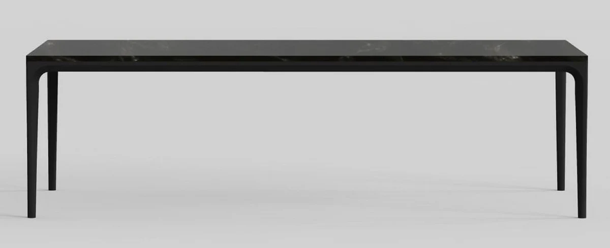 Casa Padrino mesa de comedor de lujo con tablero de m¨¢rmol artificial negro 240 cm