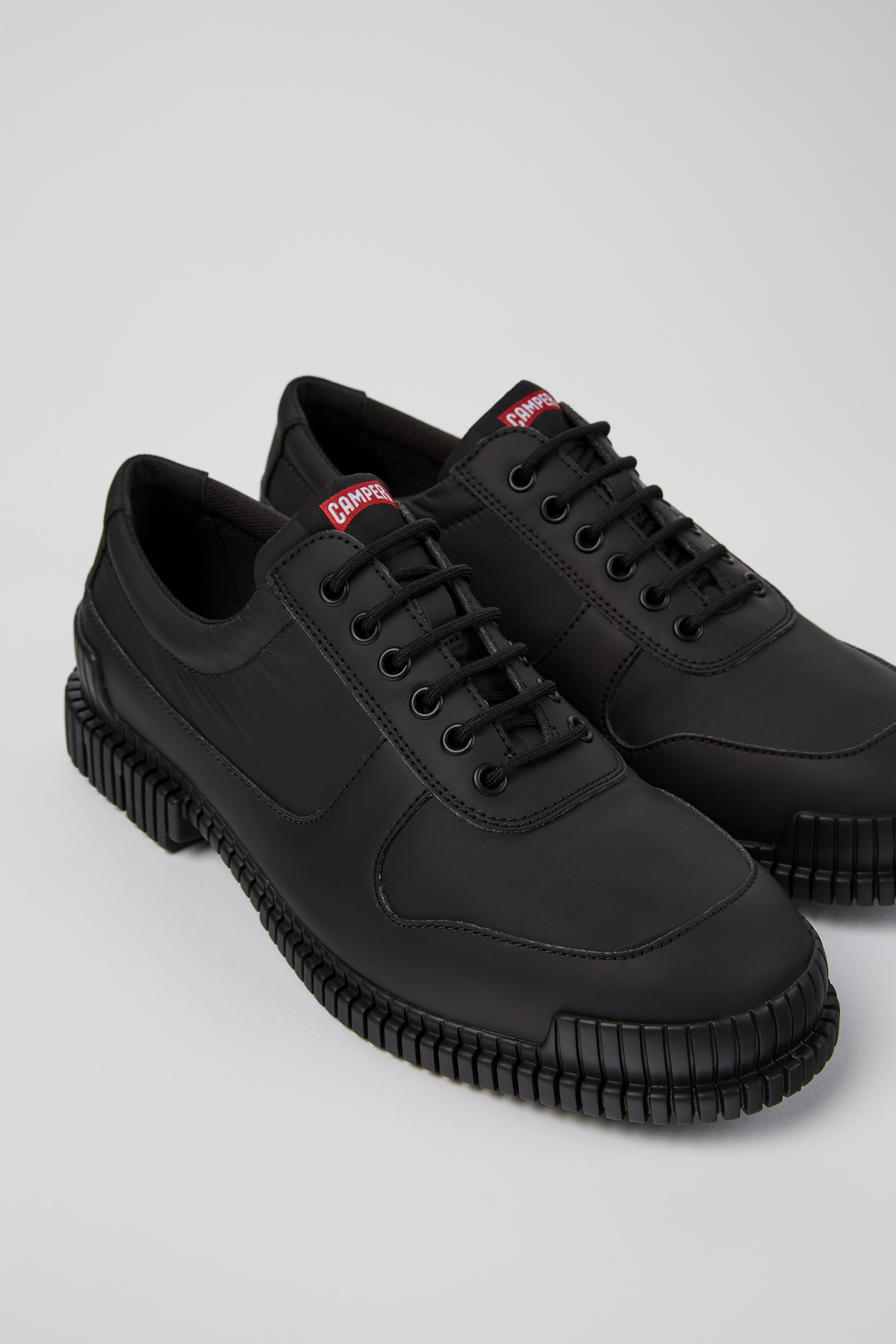 Pix - Black leather and recycled PET shoes for men