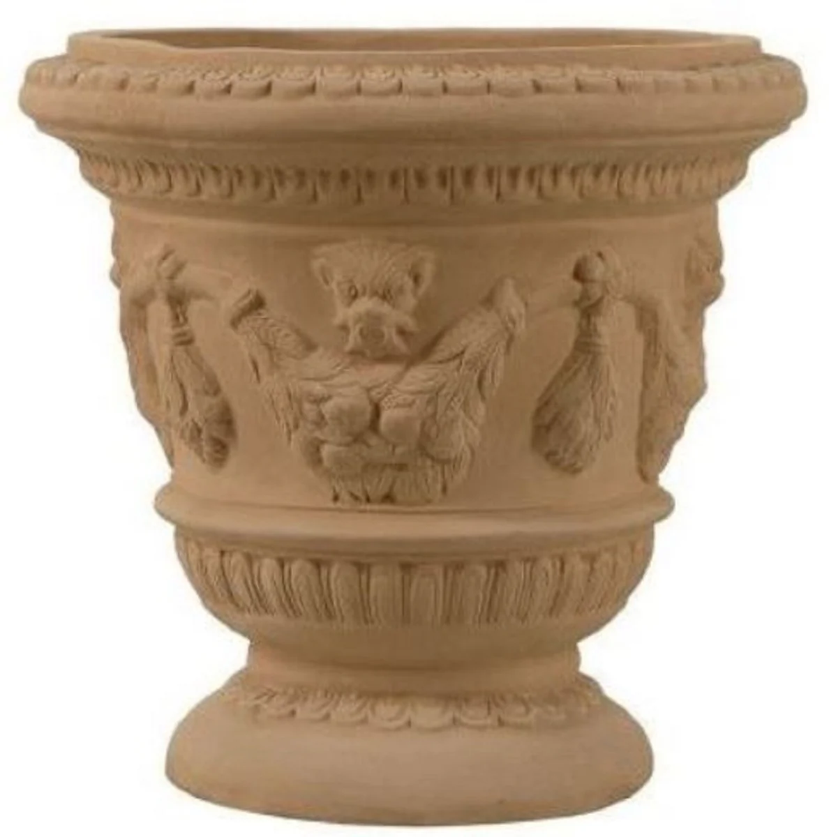 Casa Padrino maceta barroco terracota Ø 58 x A. 53 cm - Maceta de cerámica hecha a mano - Decoración de jardín de balcón y terraza en estilo barroco