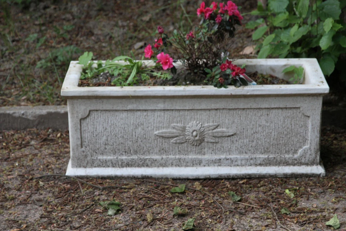 Maceta barroca Casa Padrino blanca 31 x 81 x H 30 cm - maceta cuadrada en estilo barroco - maceta - maceta estilo antiguo Art Nouveau