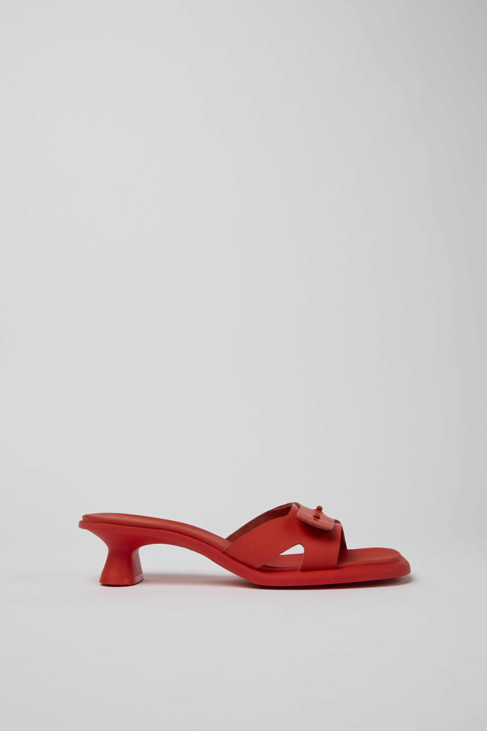 Dina - Red leather sandals for women