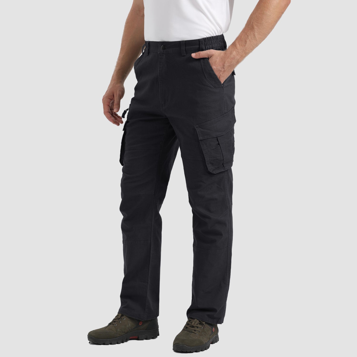 Men's Cargo Pants Ripstop Straight Leg Pants Outdoor Casual Fishing Pant with 7 Pockets