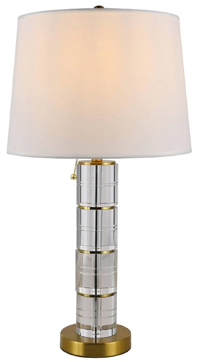 Casa Padrino l¨¢mpara de mesa de vidrio de lujo oro / blanco ? 40 x A. 66 cm