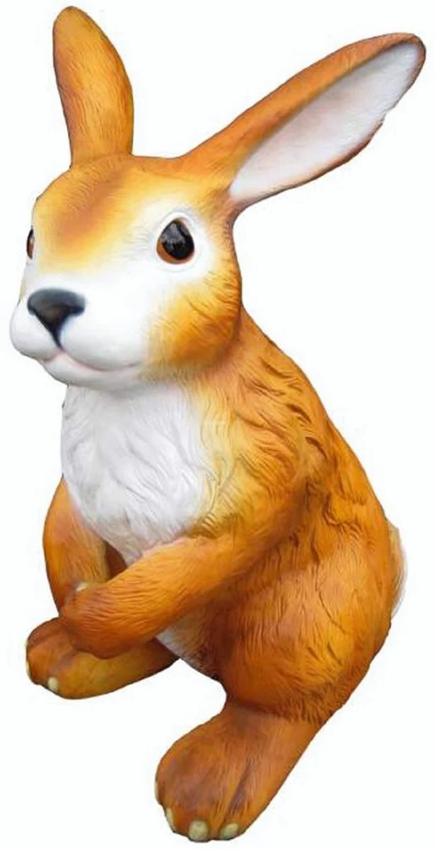 Casa Padrino escultura decorativa de lujo conejo marr¨®n / blanco A. 120 cm