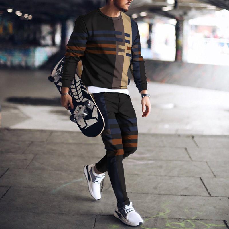 Men's Casual Personality Print Suit 005