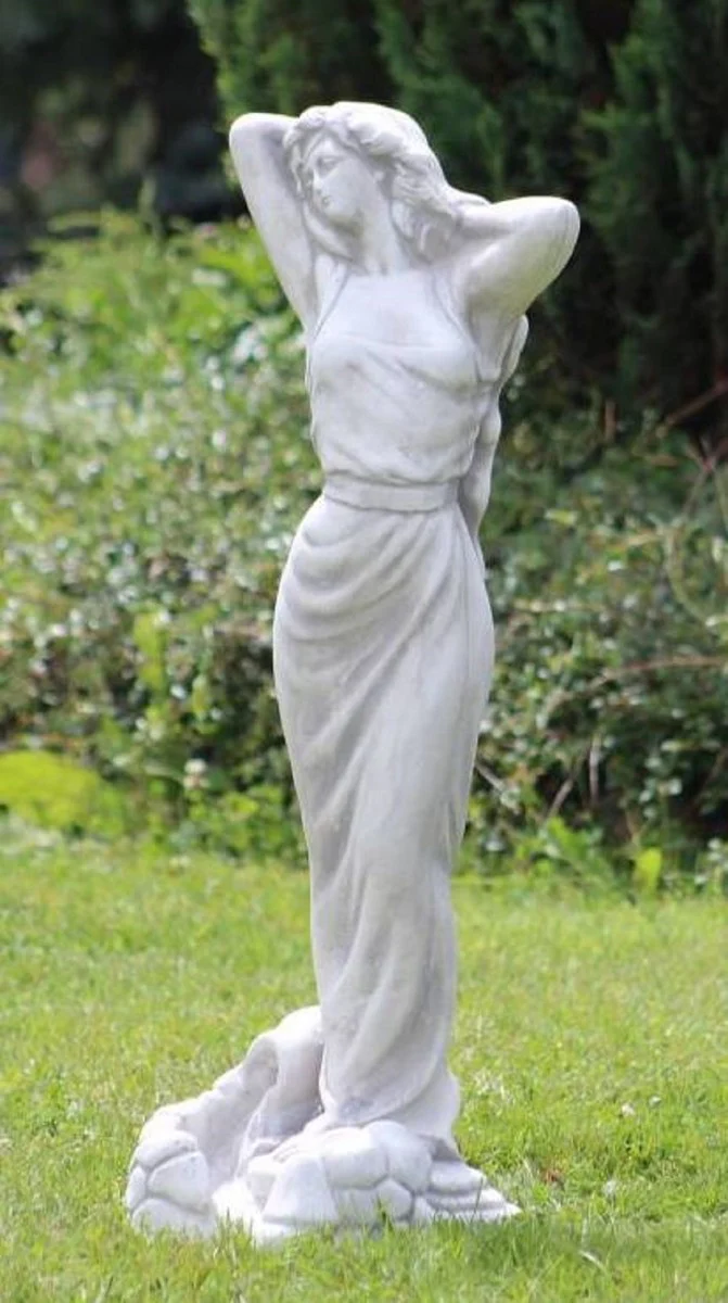 Casa Padrino Escultura de Decoraci¨®n de Jard¨ªn Art Nouveau Se?ora Gris A. 70 cm - Elegante Figura de Jard¨ªn - Accesorios de Decoraci¨®n de Jard¨ªn Barrocos y Art Nouveau